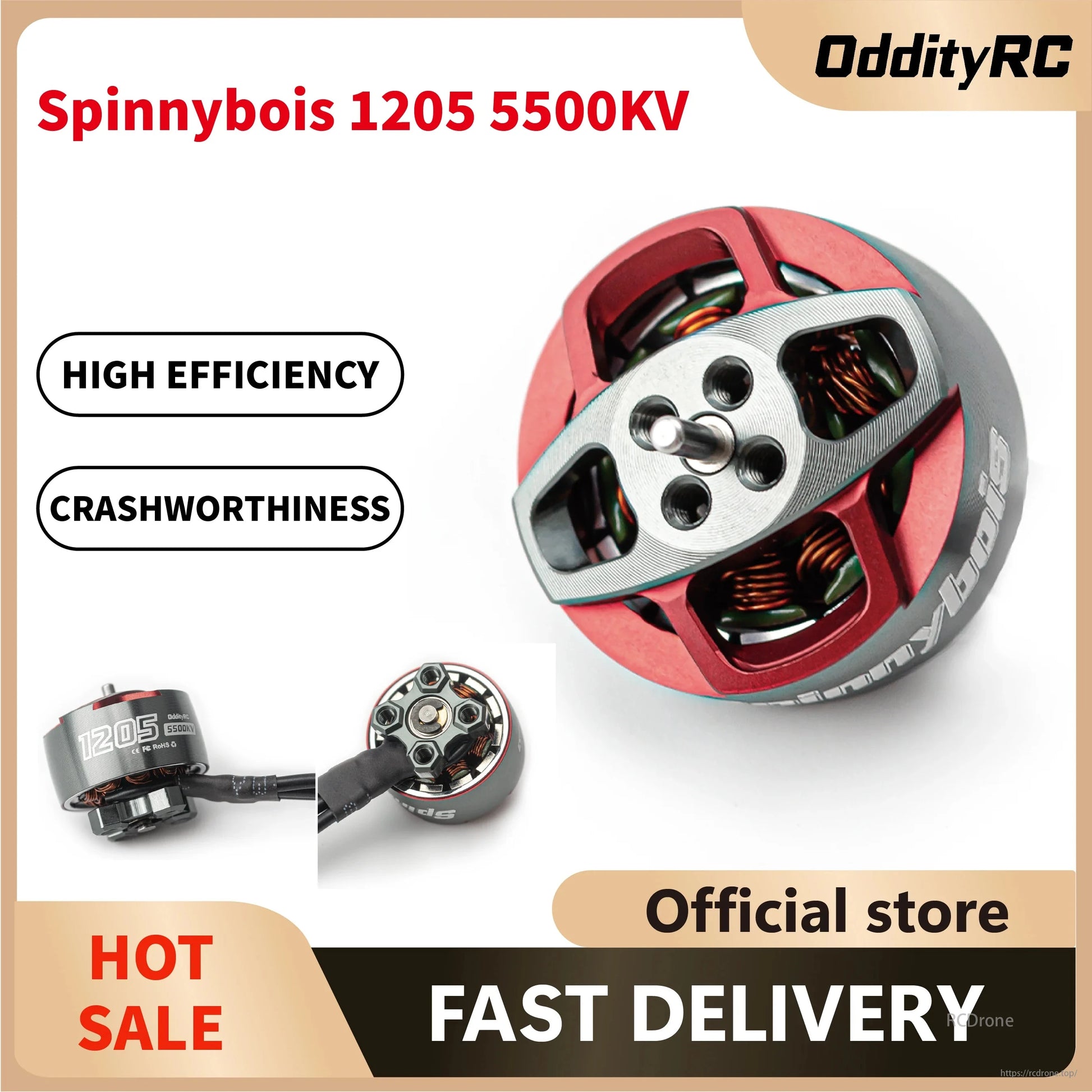 OddityRC Spinnybois 1205 5500KV 4S Brushless Motor, OddityRC Spinnybois 1205 5500KV motor for 2-3 inch drones, efficient and crashworthy. Official store with fast delivery and discounts.