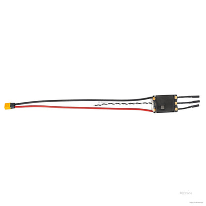 Opposite side full harness view showing shrink-wrapped ESC body and extended leads