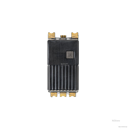 Bottom view of ESC showing ribbed heatsink base and small 120 marking