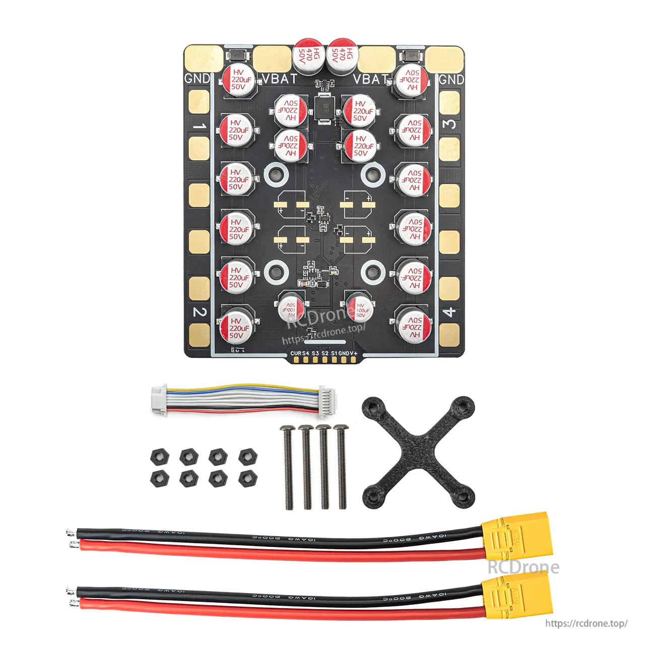 OddityRC Vortex S100 100A 3–8S 4-in-1 ESC kit with 30.5×30.5mm board, harness, hardware and XT60 leads