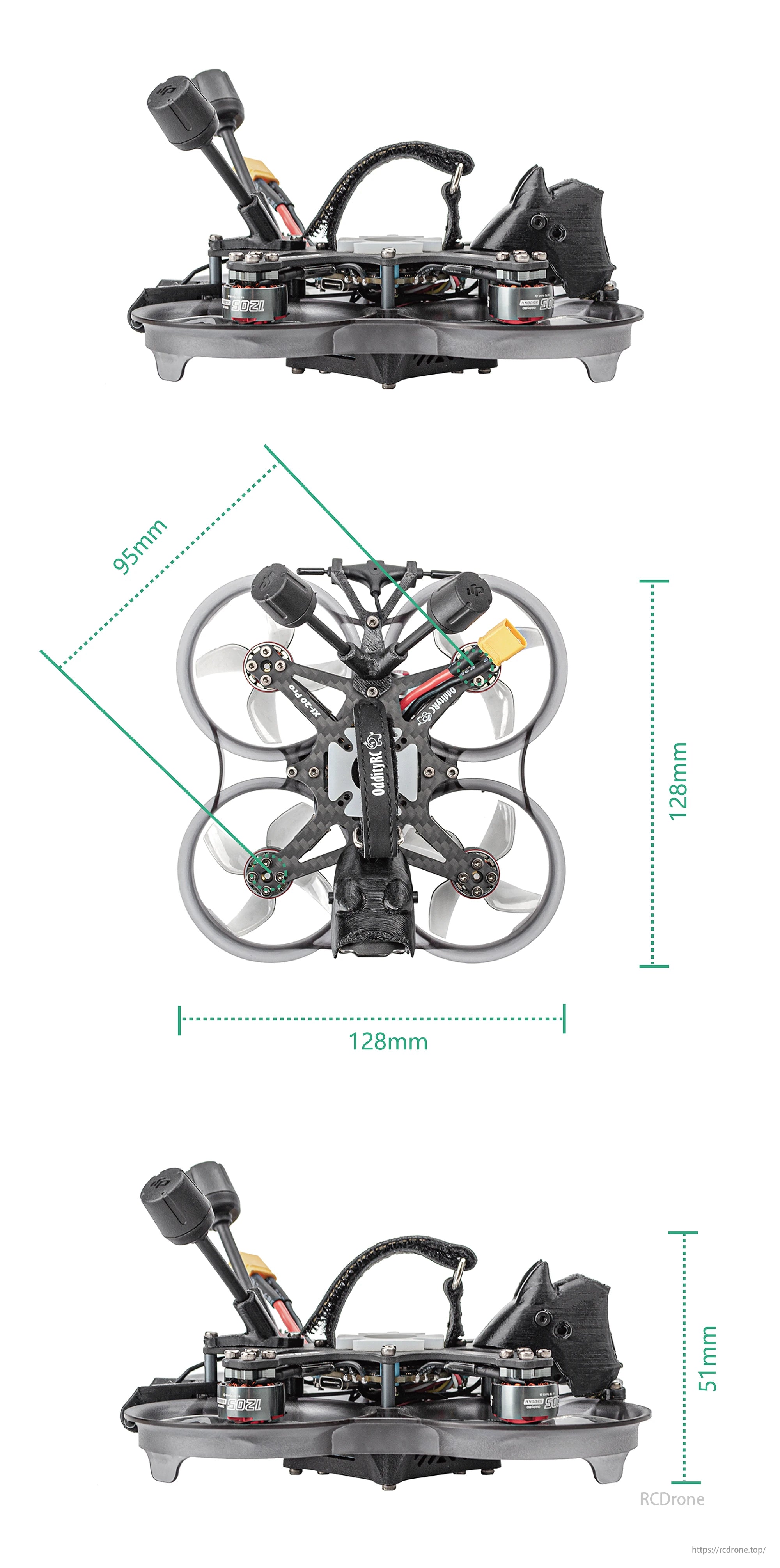 OddityRC XI20 Pro Cinewhoop, Flexible receiver options compatible with various protocols for diverse FPV setups.