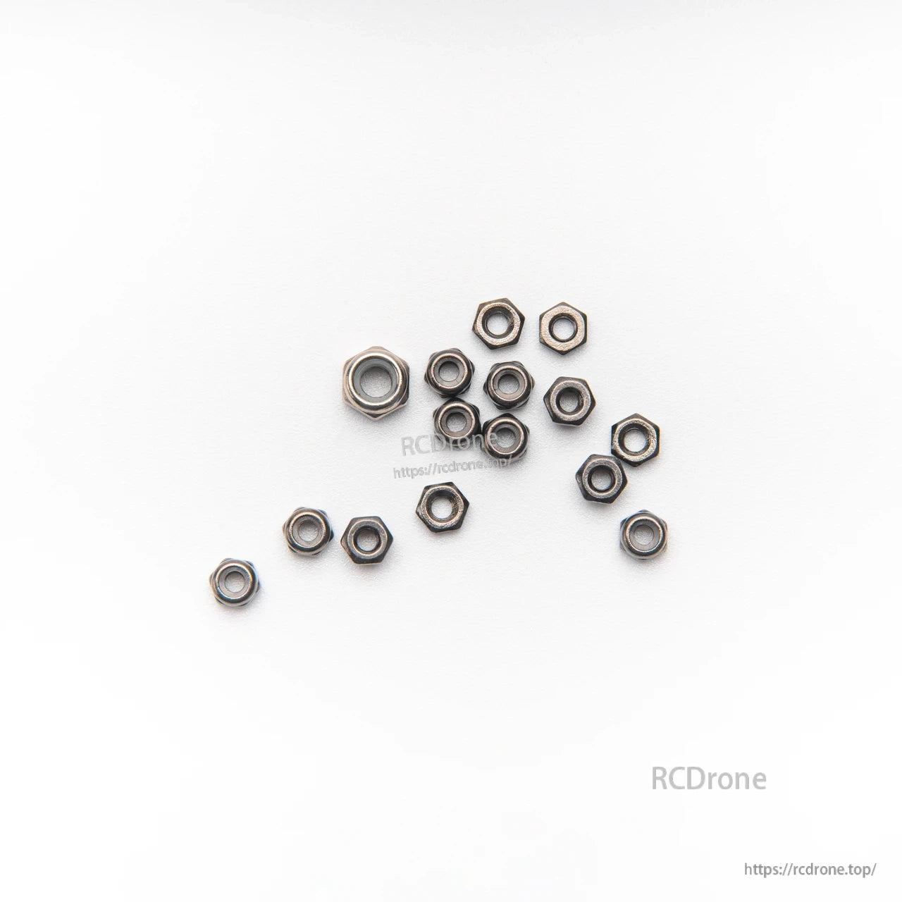 Set of hex lock nuts in assorted sizes for frame hardware