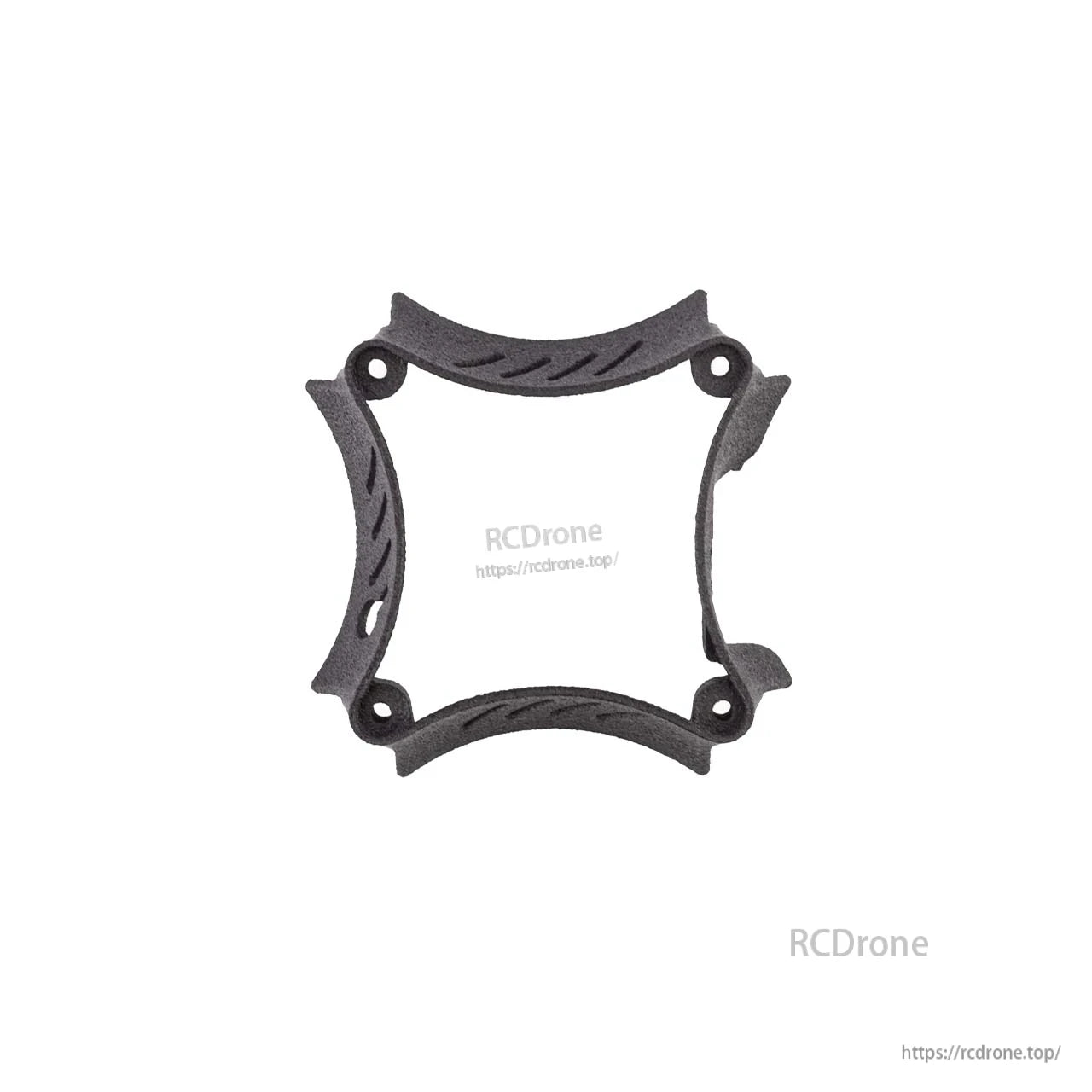 Flexible frame bumper/brace plate with four corner screw holes and curved sides