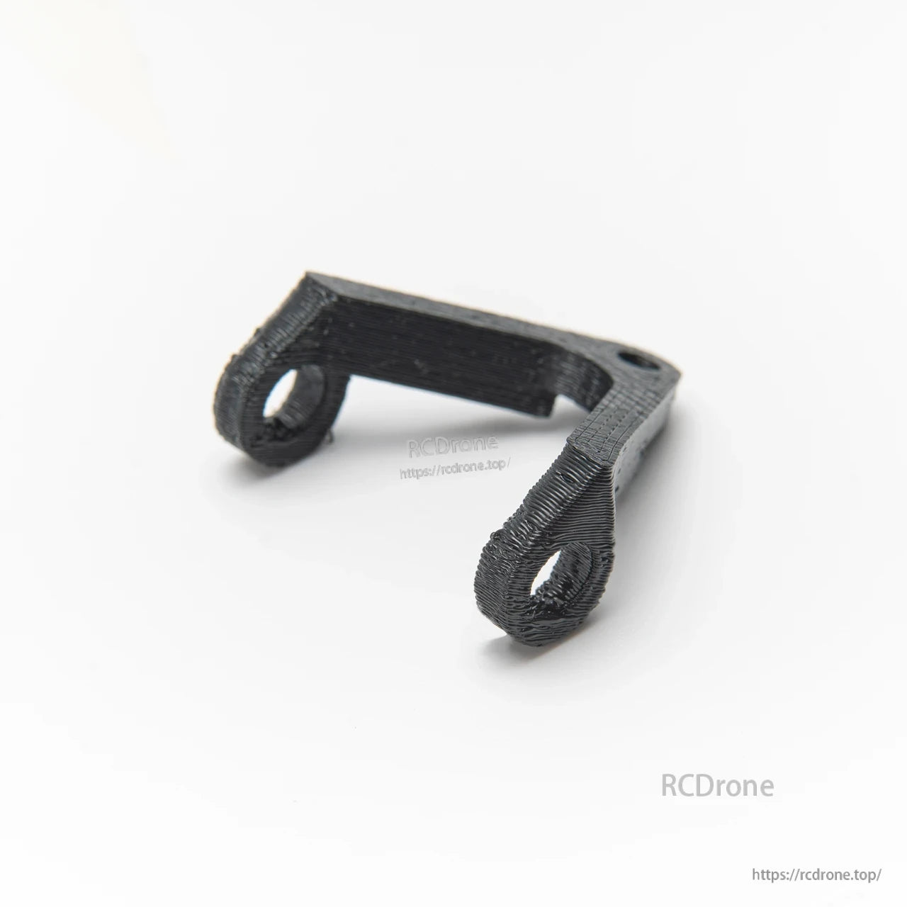 3D-printed U-shaped mounting bracket with two oval screw holes