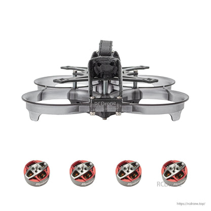 Rear close view of ducted frame with canopy mount and four motors shown as included items