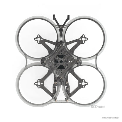 Top-down view of carbon fiber center plate and four 2.5 inch ducts