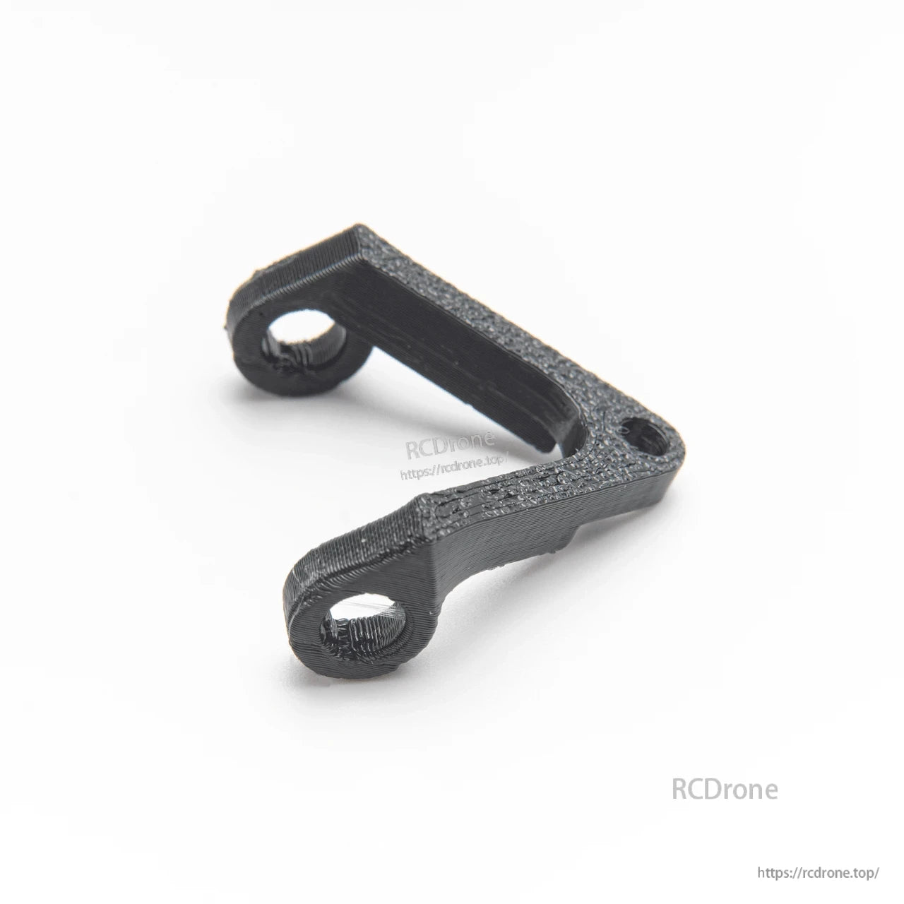 Small V-shaped 3D-printed bracket with two round mounting holes