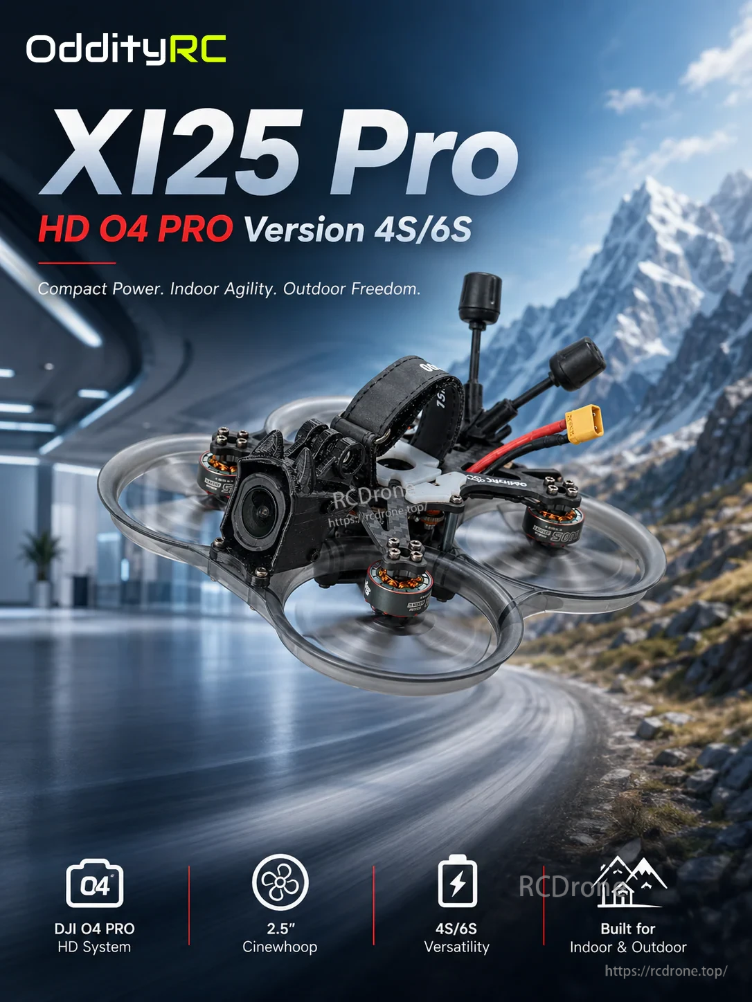OddityRC XI25 Pro HD O4 PRO Version FPV Drone 2.5-inch cinewhoop with prop guards and DJI O4 Pro HD