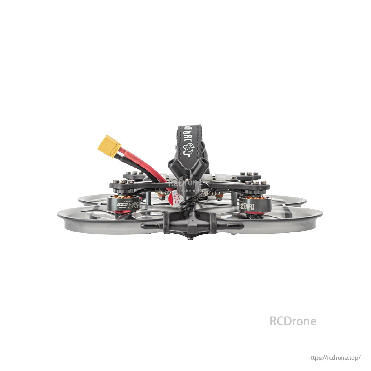 Rear view of XI25 Pro cinewhoop frame showing duct guards, motor layout, and centered mounting hardware