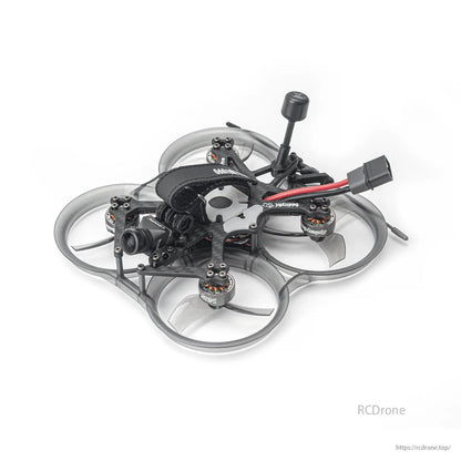 OddityRC XI25 Pro HD, a cinematic whoop FPV drone with transparent frame, motors, and camera, supports 4S/6S batteries.