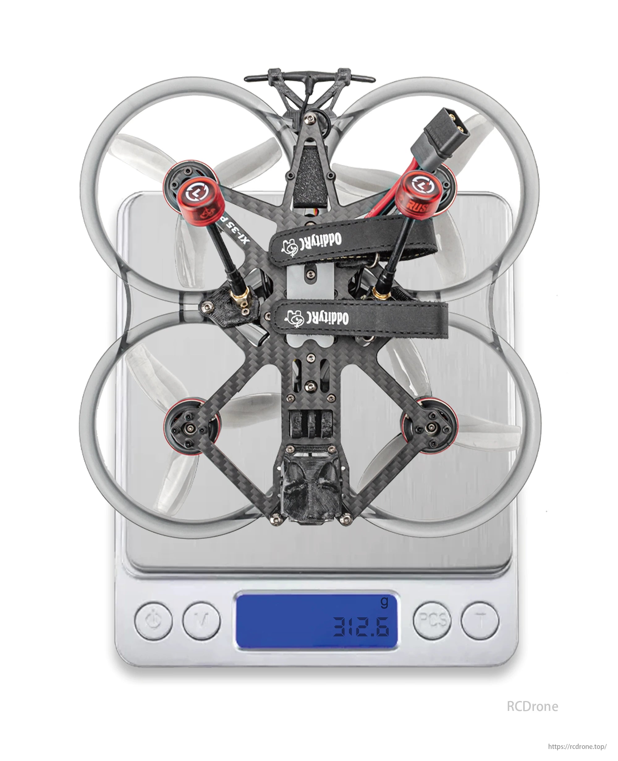 OddityRC XI35 Pro FPV Drone, The upgraded XI35 frame and exclusive O4 camera mount on this drone stabilize footage by filtering out frame vibrations.