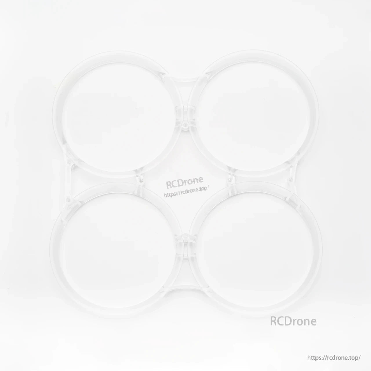 Clear transparent prop guard duct frame, four connected circular ducts for FPV whoop frame