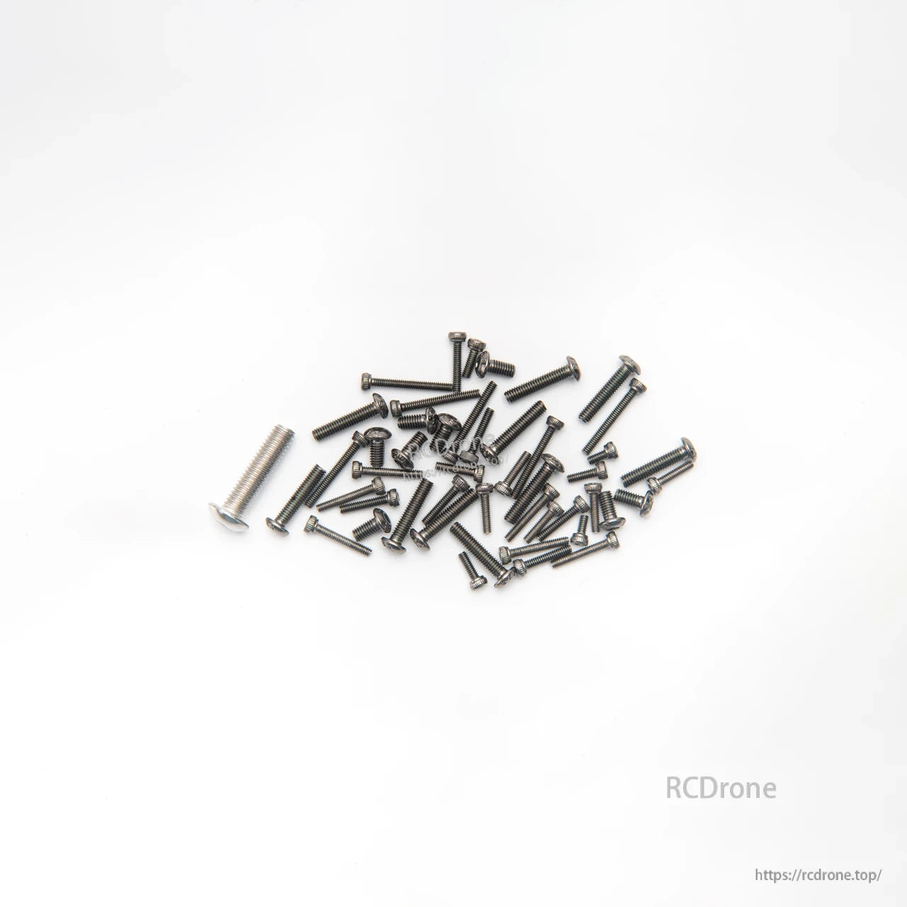 Mixed set of small machine screws and one longer bolt for frame assembly