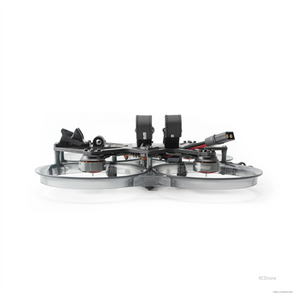 OddityRC XI35 Pro HD O3 Version 6S cinewhoop FPV, side view showing battery straps and XT60 lead