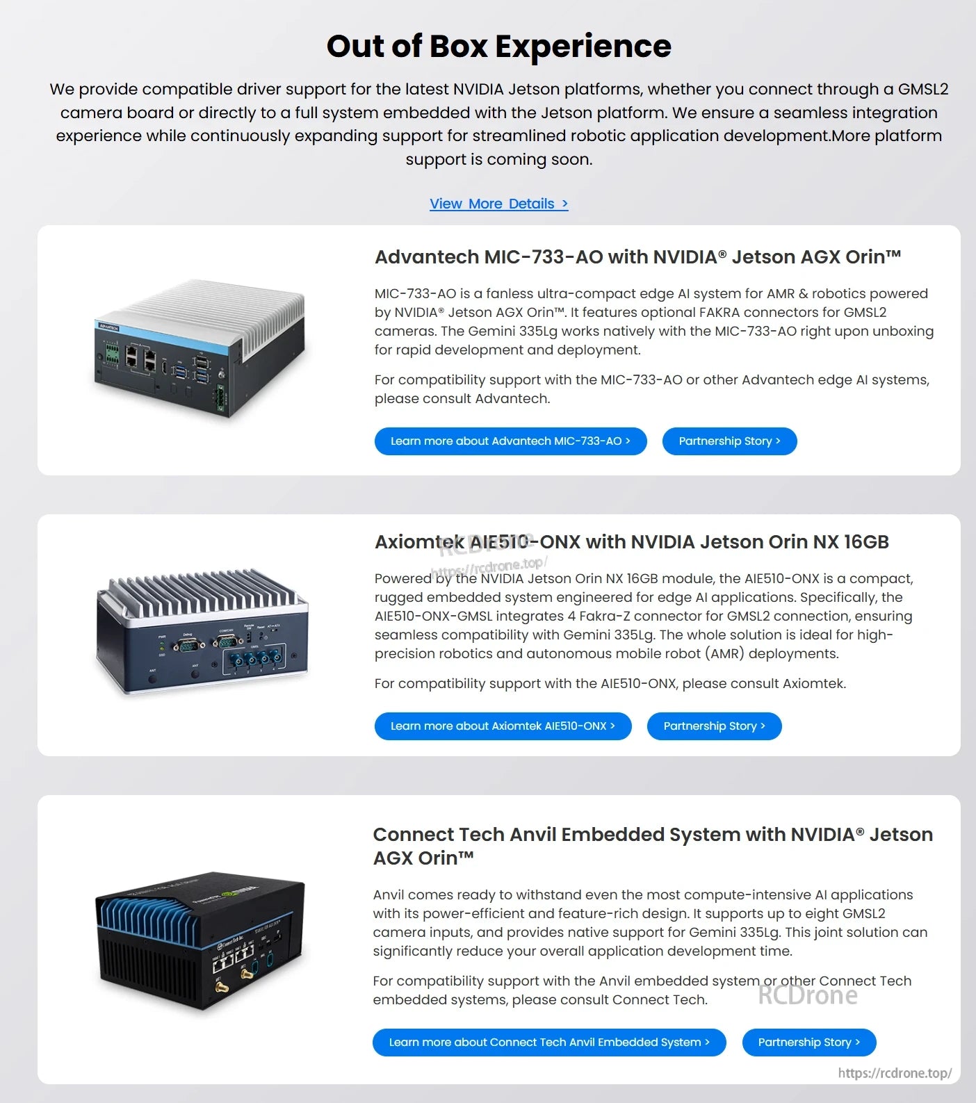 Orbbec Gemini 335Lg Stereo Vision 3D Camera, Orbbec Gemini 335LG camera provides out-of-box compatibility with NVIDIA Jetson platforms for robotic app dev and deployment.