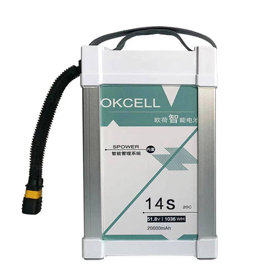 मूल OKCELL 51.8V 14S 20000mah 14S 28000mah कृषि ड्रोन बैटरी कृषि ड्रोन के लिए स्मार्ट बैटरी