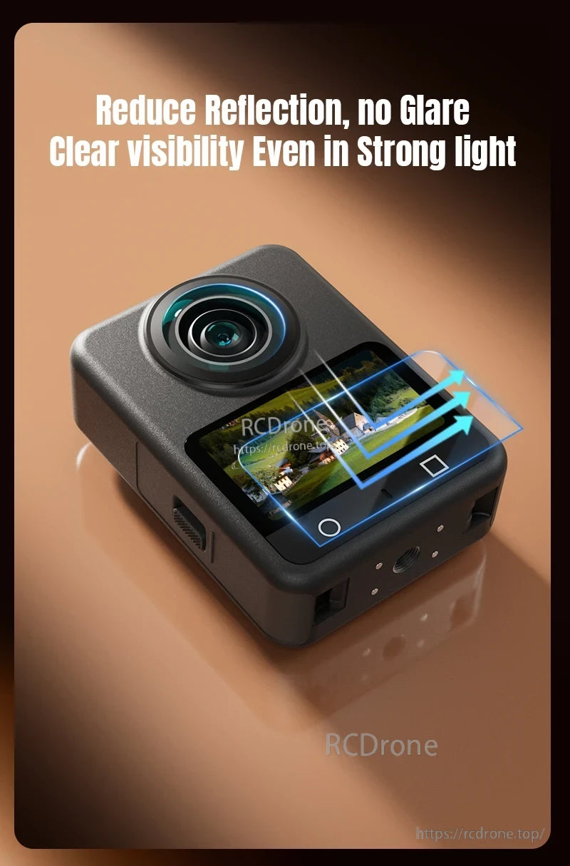 Osmo 360 Tempered Glass Film, Reduce reflection, no glare, clear visibility in strong light