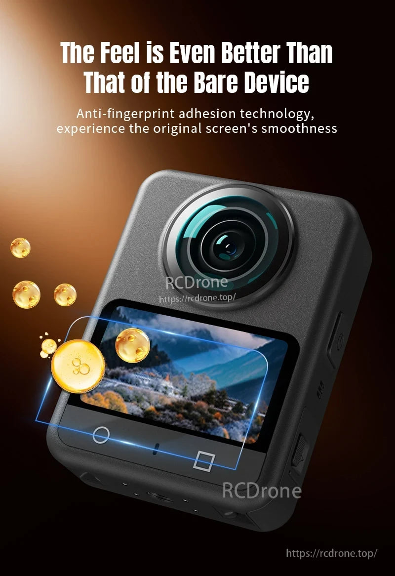 Osmo 360 Tempered Glass Film, Anti-fingerprint screen protector for smooth feel