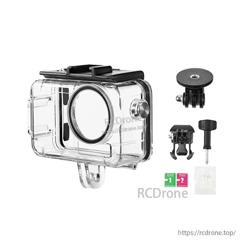 Osmo Action 5 Pro Dive Case, Stainless steel external buttons on cameras offer improved tactile feedback and allow for camera control while underwater.