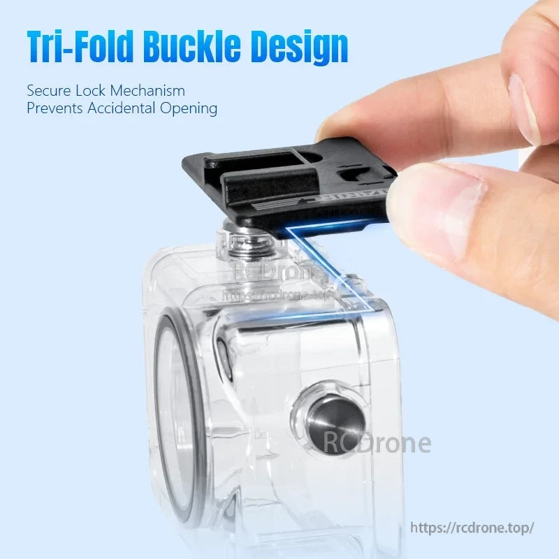 Osmo Action 5 Pro Dive Case, Tri-Fold Buckle Design, Secure Lock Mechanism, Prevents Accidental Opening