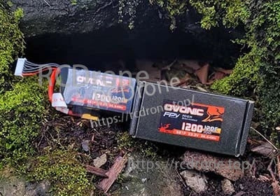 Ovonic 120C 22.2V 6S 1200mAh LiPo Battery pack with leads and connectors, outdoor close-up