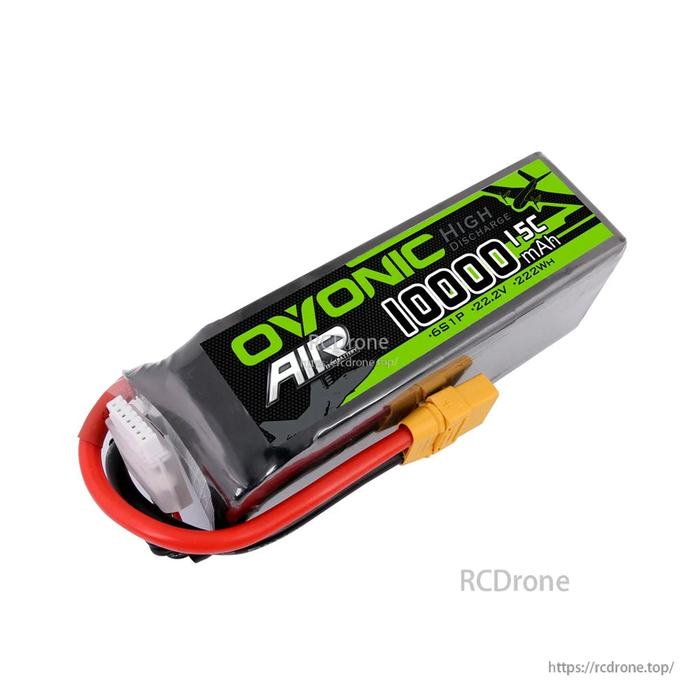 Ovonic 22.2V 10000mAh 6S 15C LiPo battery pack with XT90 connector and balance lead