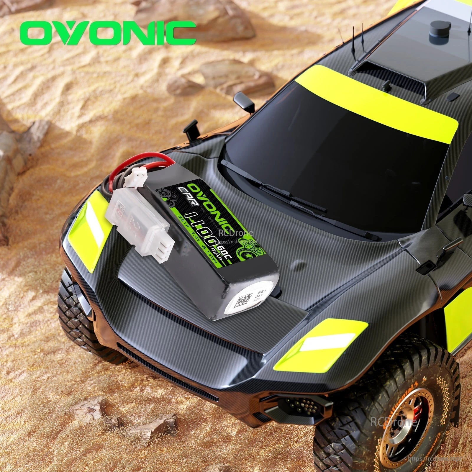 Ovonic 2S 1100mAh 60C 7.4V LiPo Battery w/JSTPHR Plug