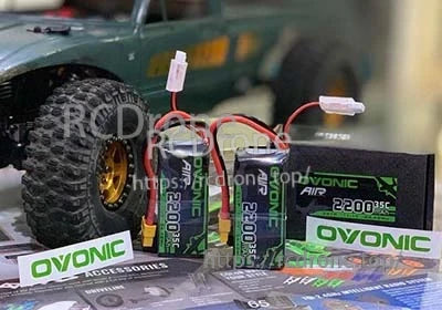 Ovonic 3S 2200mAh 35C shorty 11.1V LiPo batteries with Deans plug and balance leads for RC models