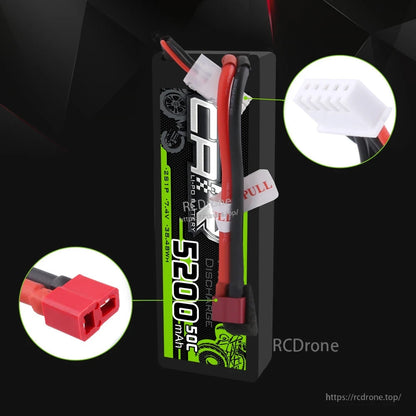 Ovonic 4-Pack Hard Case 2S LiPo battery 5200mAh with T-style discharge plug and white balance connector