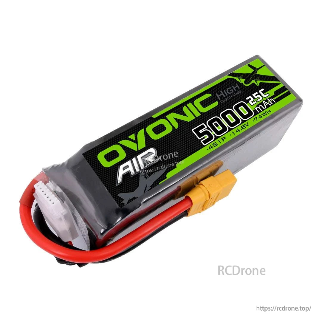 Ovonic 5000mAh 4S1P 14.8V 25C LiPo battery pack with XT90 plug and white balance connector