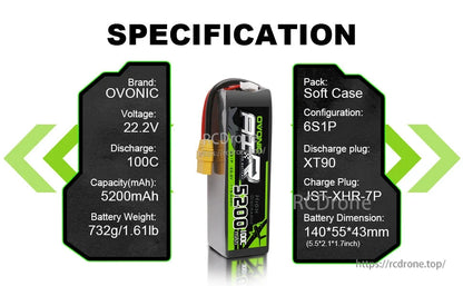 Ovonic 5200mAh 6S 100C LiPo Battery