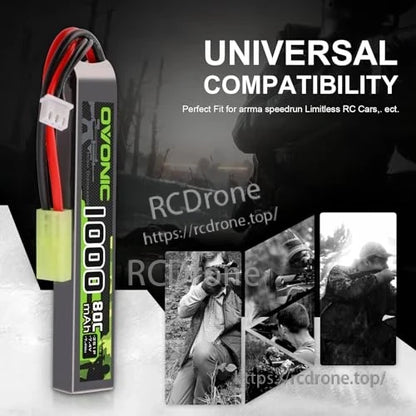 Universal compatibility promotional graphic with upright battery and background action scenes