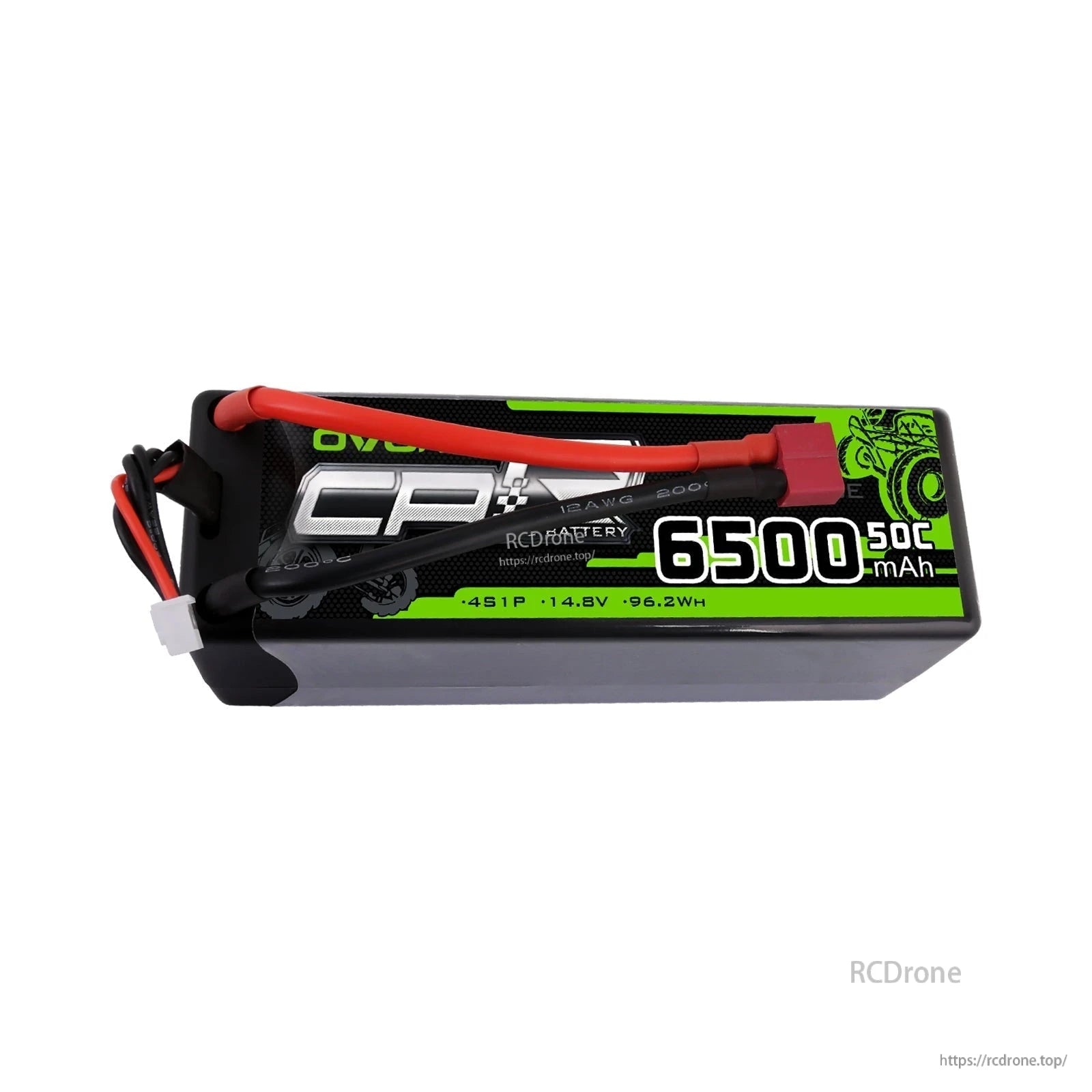 Ovonic CR 4S 6500mAh 14.8V 50C hardcase LiPo battery pack, side label view