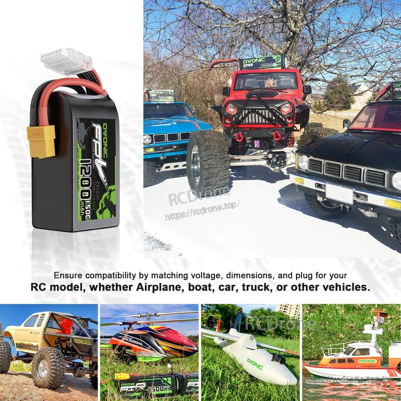 Ovonic R-Line V5.0 1200mAh 6S 22.2V 150C LiPo Battery XT60 for FPV Racing & Freestyle Drones
