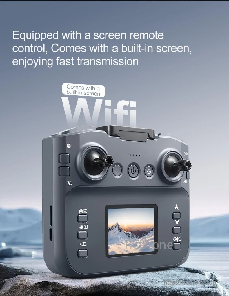 P18 Drone, Screen remote control with built-in display ensures fast transmission.