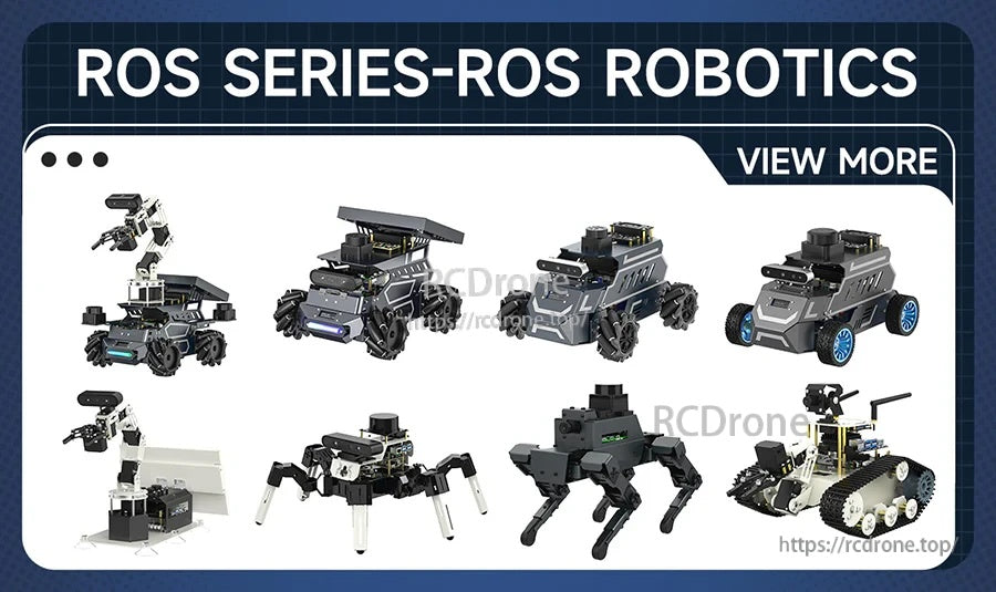 ROS series robotics lineup featuring PALMSLAM and other ROS-compatible robot kits and platforms
