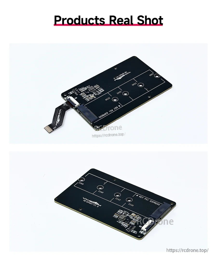 Yahboom YB-EPA01-V1.0 adapter board with USB-A plug and multiple M.2 mounting positions on black PCB