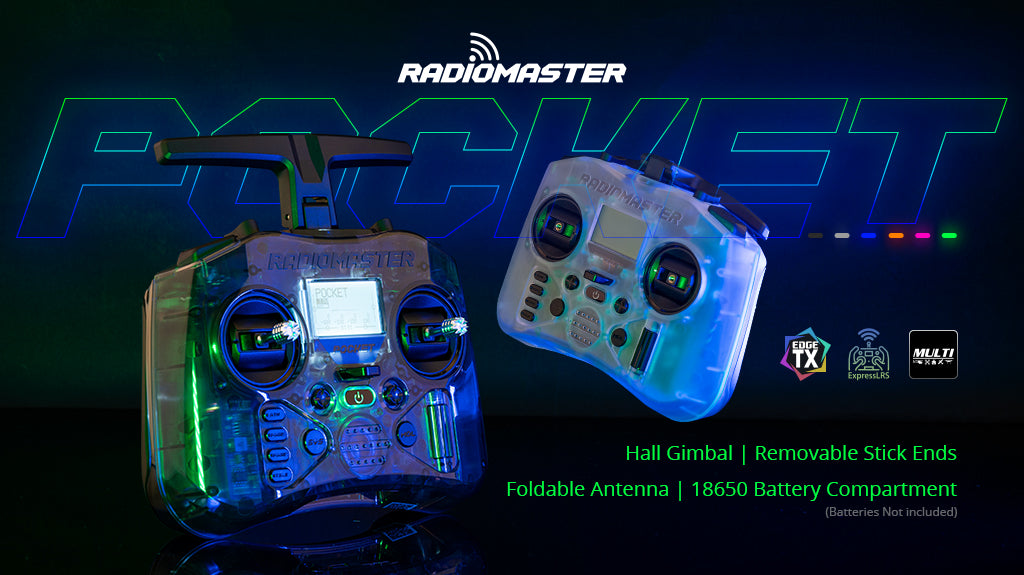 RadioMaster Pocket Radio Controller (M2), Epmselas Hall Gimbal Removable Stick Ends Foldable An