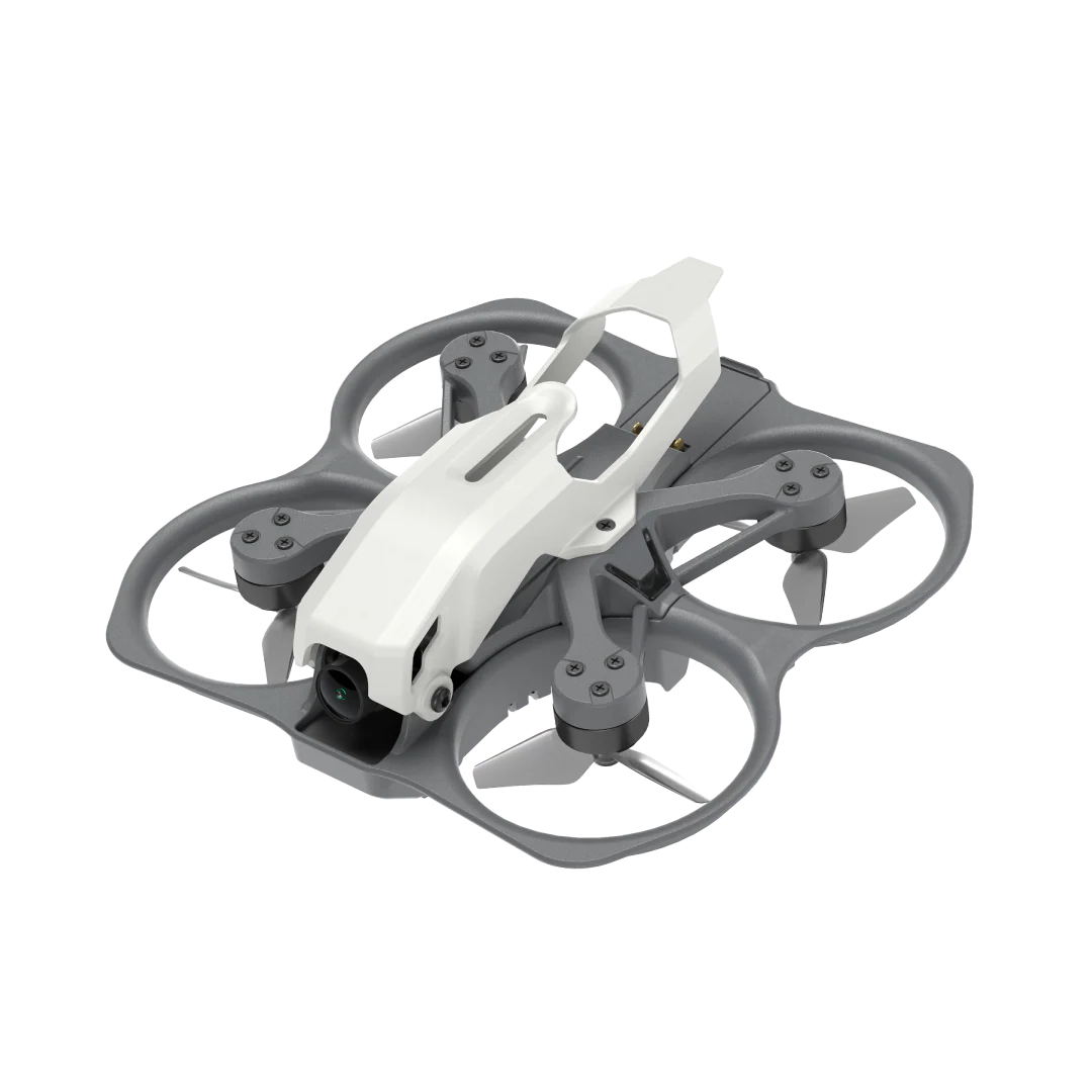 CaddxFPV Protos 1.6in FPV drone with ducted prop guards, front camera and white canopy