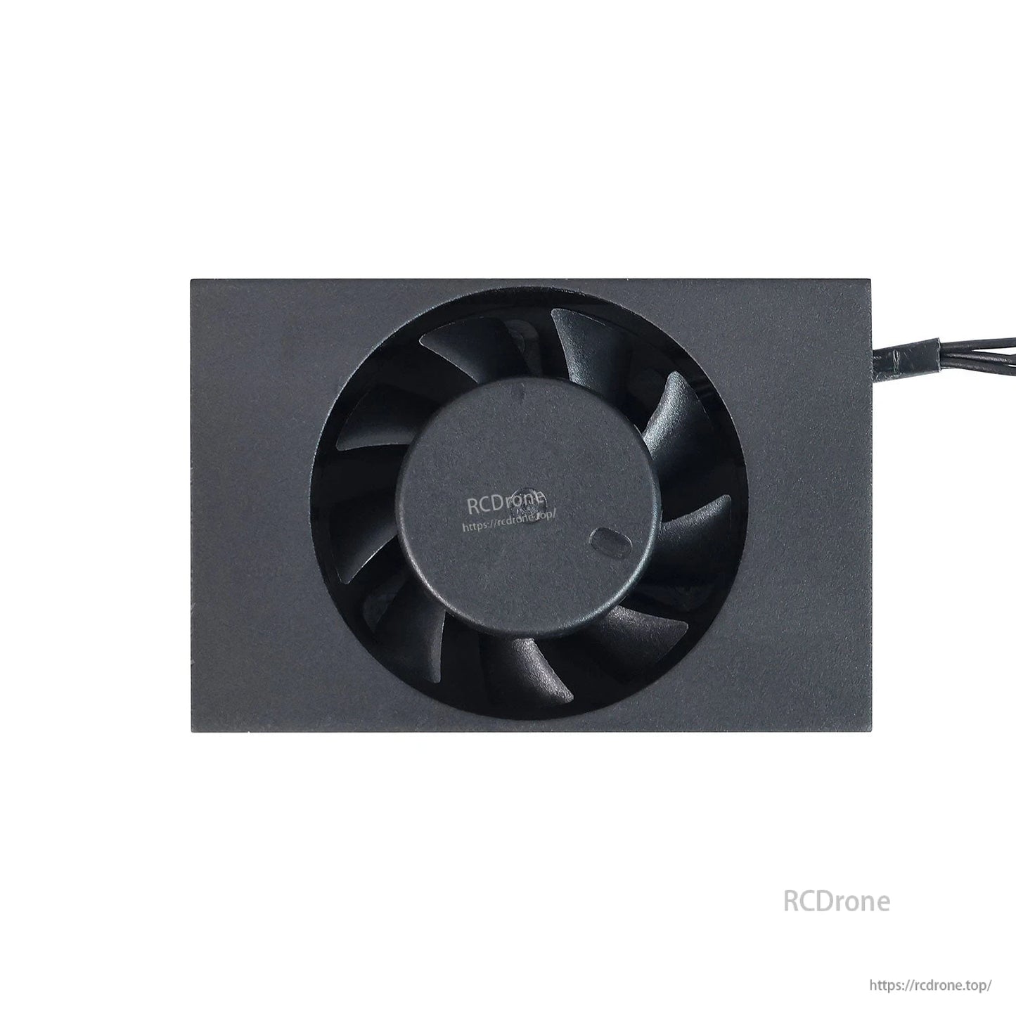 Top-down view of PWM adjustable cooling fan showing impeller blades and housing