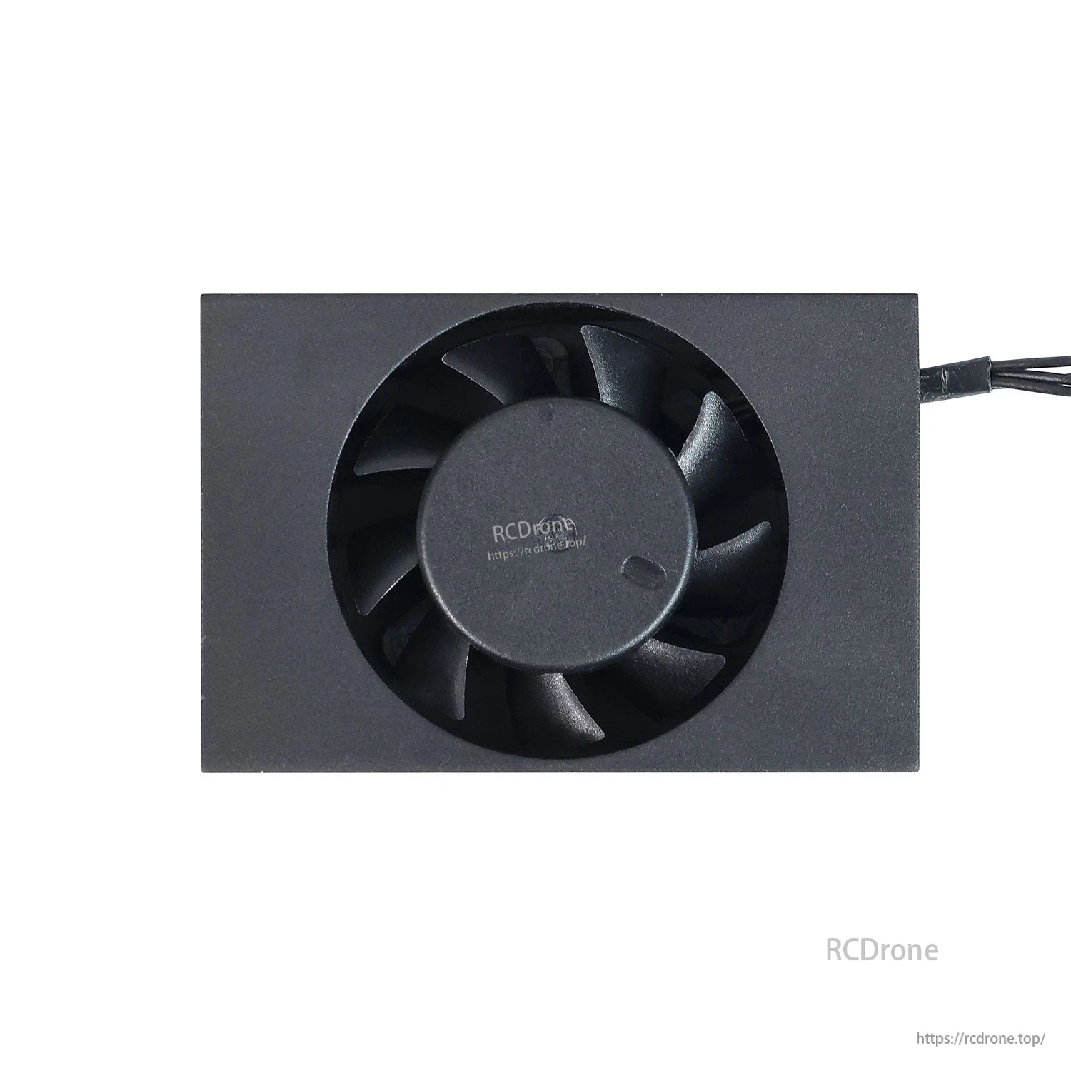 Top-down view of PWM adjustable cooling fan showing impeller blades and housing