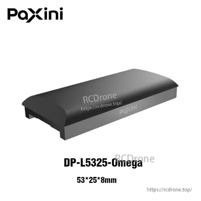 PaXini DP-L5325-Omega tactile sensor strip render with 53×25×8 mm size label
