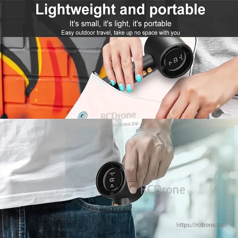 Portable Handheld Turbo Fan Air Cooler LED Display USB Rechargeable High-Speed Mini Electric Fan Quiet Cooling for Outdoor