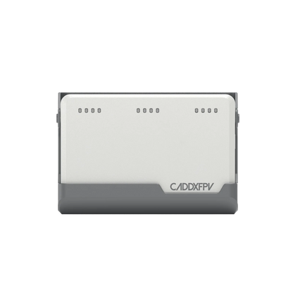 CaddxFPV Protos 2S charger front view with CaddxFPV logo and status indicator holes