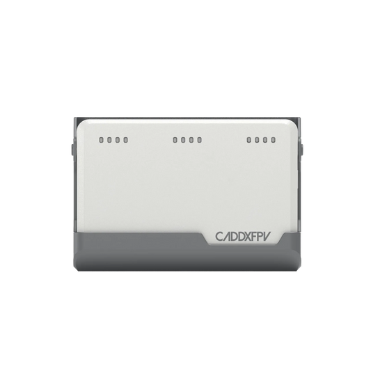 CaddxFPV Protos 2S charger front view with CaddxFPV logo and status indicator holes