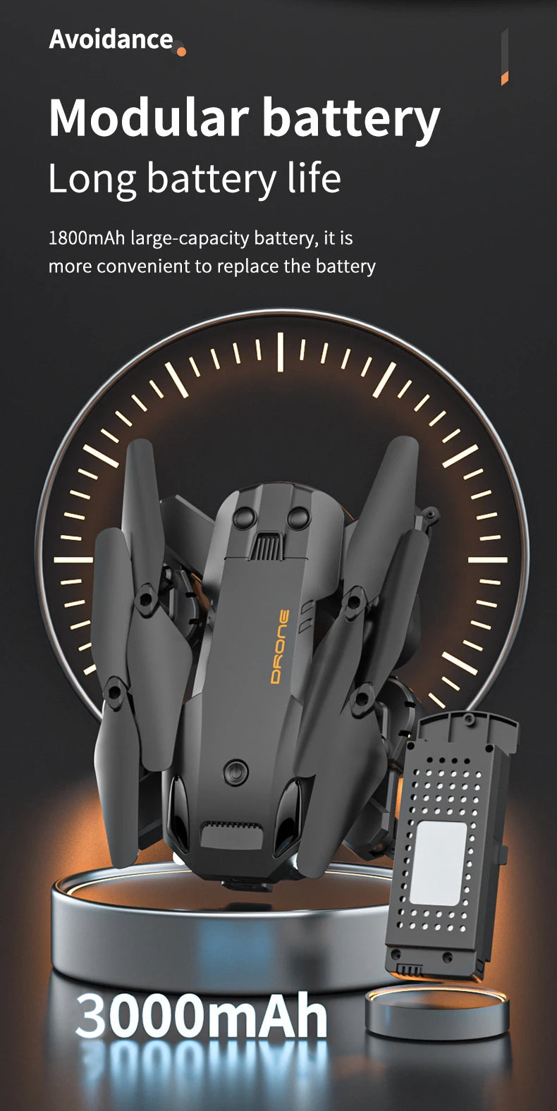 3000 (2).jpg Q6 Drones Battery, Modular design for easy replacement, long battery life with a capacity of 3000mAh and voltage of 3.7V.
