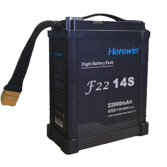 Herewin 44.4V 12S 14S 22000mAh 20C Batterie de drone agricole - Batterie rechargeable au lithium polymère Batterie Lipo pour drone agricole UAV