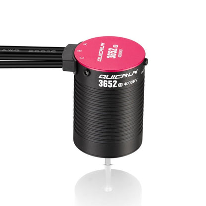 QUICRUN 3652SL G2 Sensorless Brushless Motor, QUICRUN 3652 G2 4000KV sensorless brushless motor with red end cap and three phase wires