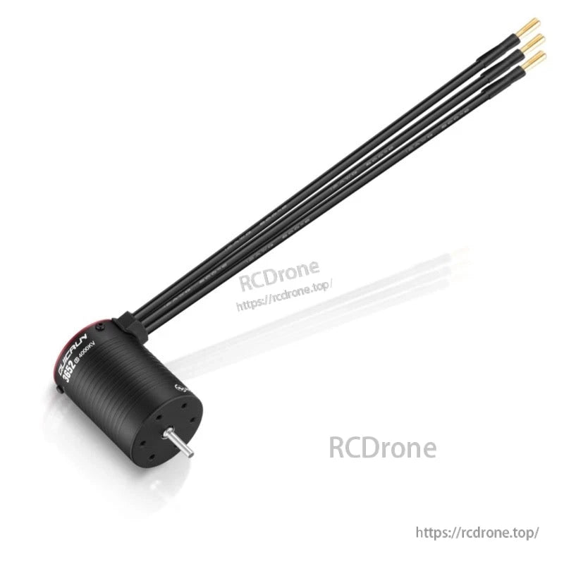 QUICRUN 3652SL G2 sensorless brushless motor with long three-wire lead and gold bullet connectors