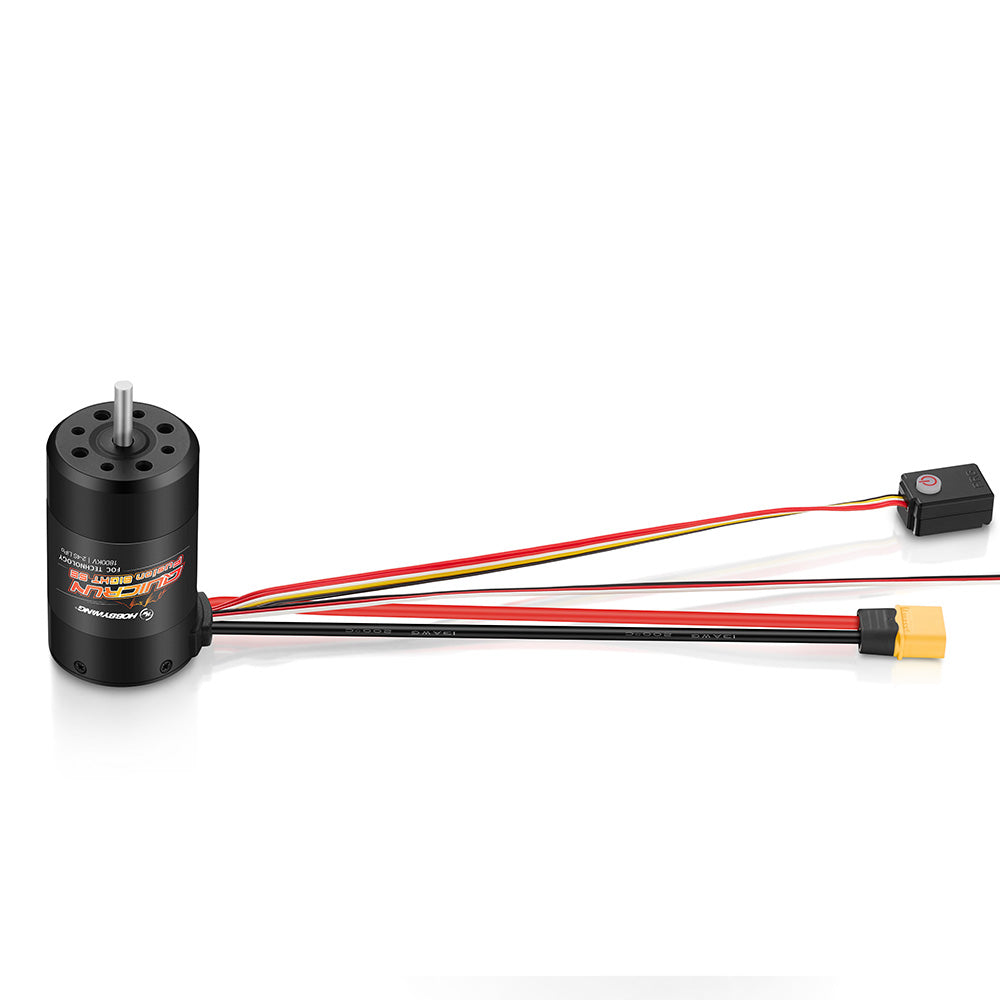 Hobbywing QUICRUN Fusion 8IGHT SE integrated brushless motor/ESC with wiring harness, switch, and XT60 plug